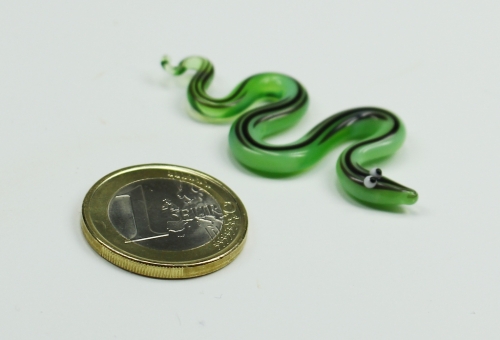 Mini Glasfigur Schlange grün