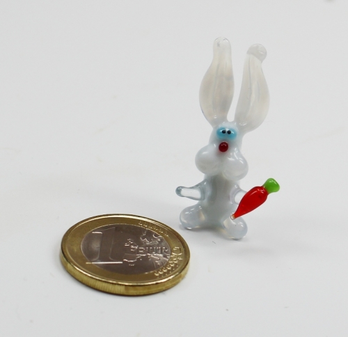Mini Glasfigur Hase mit Karotte