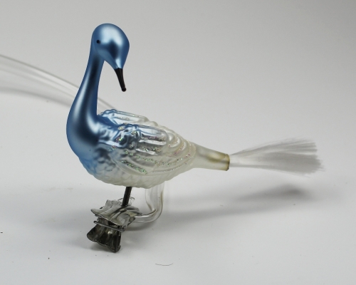 Baumschmuck - Zauberhafter Halsvogel hellblau und weiß