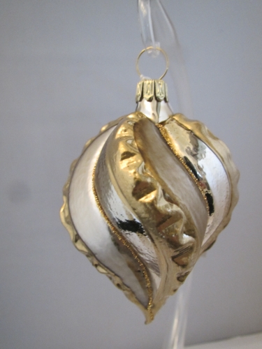 Baumschmuck Ornament Rillenform messing/gold