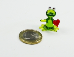 Mini Glasfigur Frosch mit Herz