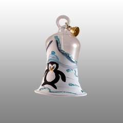 Miniatur Glas-Glocke Pinguin 5cm