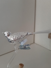 Vogel silber mit Glasschwanz